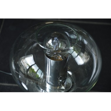 Paire de lampes verre et chrome