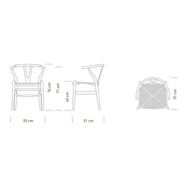 Suite de 4 chaises CH24 de Hans J. Wegner